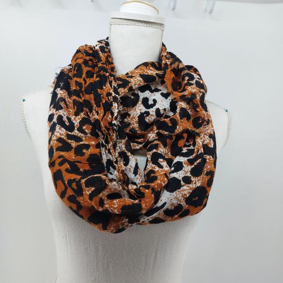 Zoozatz Mascot Headwear and apparel Burnt Orange Infinity Scarf Spotted Leopard - Picture 2 of 10